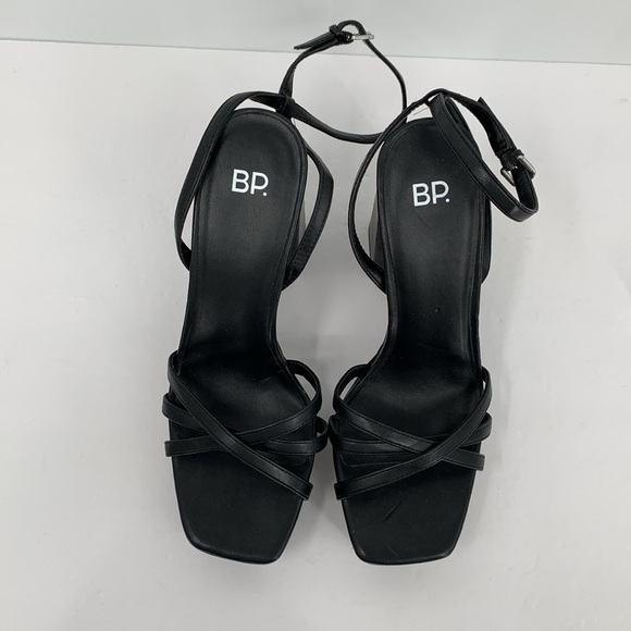 BP Nordstrom Tavey strappy platform chunky heel shoe sandal chunky black new 9 - Picture 4 of 6